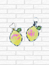 Load image into Gallery viewer, Lemon applique shaker snap tab and eyelet fob set (single and multi files included) machine embroidery design DIGITAL DOWNLOAD