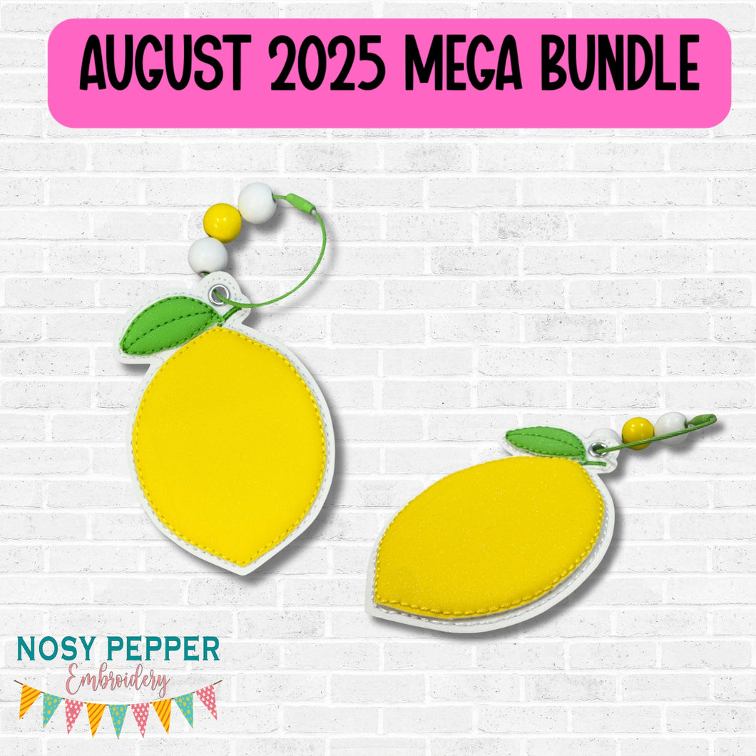 Lemon puff bag tag/bookmark/ornament machine embroidery design DIGITAL DOWNLOAD