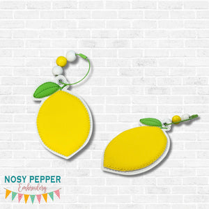 Lemon puff bag tag/bookmark/ornament machine embroidery design DIGITAL DOWNLOAD