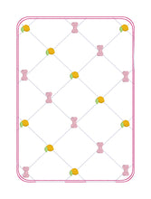 Load image into Gallery viewer, Lemon Quilted mug rug machine embroidery design (4 sizes, envelope and turned styles included)--2026 Skill Builder Bundle--DIGITAL DOWNLOAD