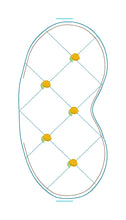 Load image into Gallery viewer, Lemon Quilted sleep mask machine embroidery design (2 sizes included) DIGITAL DOWNLOAD