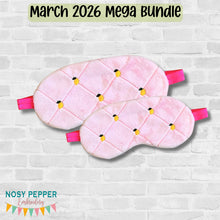 Load image into Gallery viewer, Lemon Quilted sleep mask machine embroidery design (2 sizes included) DIGITAL DOWNLOAD
