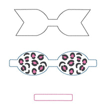 Load image into Gallery viewer, Leopard Bow (2 sizes included) machine embroidery design DIGITAL DOWNLOAD