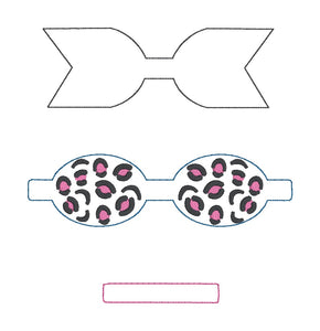 Leopard Bow (2 sizes included) machine embroidery design DIGITAL DOWNLOAD