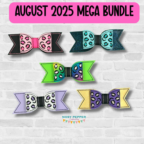 Leopard Bow (2 sizes included) machine embroidery design DIGITAL DOWNLOAD