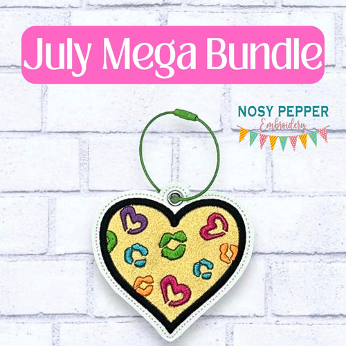 Leopard heart bookmark/ornament/bag tag machine embroidery design DIGITAL DOWNLOAD