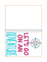 Load image into Gallery viewer, Let&#39;s Go On An Adventure passport cover (6x10 hoop) machine embroidery design DIGITAL DOWNLOAD