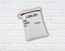 Load image into Gallery viewer, Library Card ITH Bag (5 sizes available) machine embroidery design DIGITAL DOWNLOAD