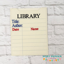 Load image into Gallery viewer, Library reader sleeve (3 sizes included) machine embroidery design DIGITAL DOWNLOAD