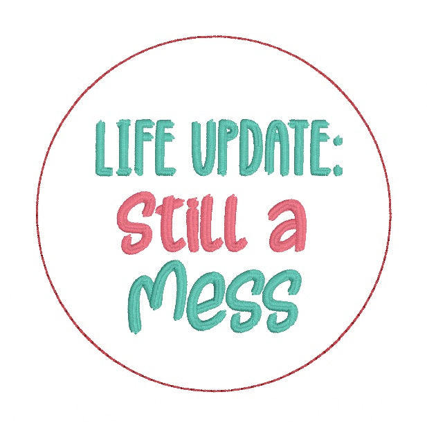 Life Update Sticker Life Update double-sided car tag machine embroidery design DIGITAL DOW ...