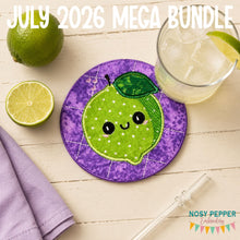 Load image into Gallery viewer, Lime applique envelope style Mug rug  machine embroidery design (5 sizes included) DIGITAL DOWNLOAD