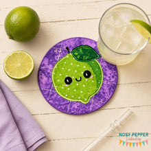 Load image into Gallery viewer, Lime applique envelope style Mug rug  machine embroidery design (5 sizes included) DIGITAL DOWNLOAD