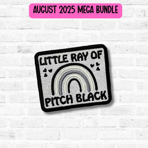Little Ray Of Pitch Black patch (2 sizes included) machine embroidery design DIGITAL DOWNLOAD