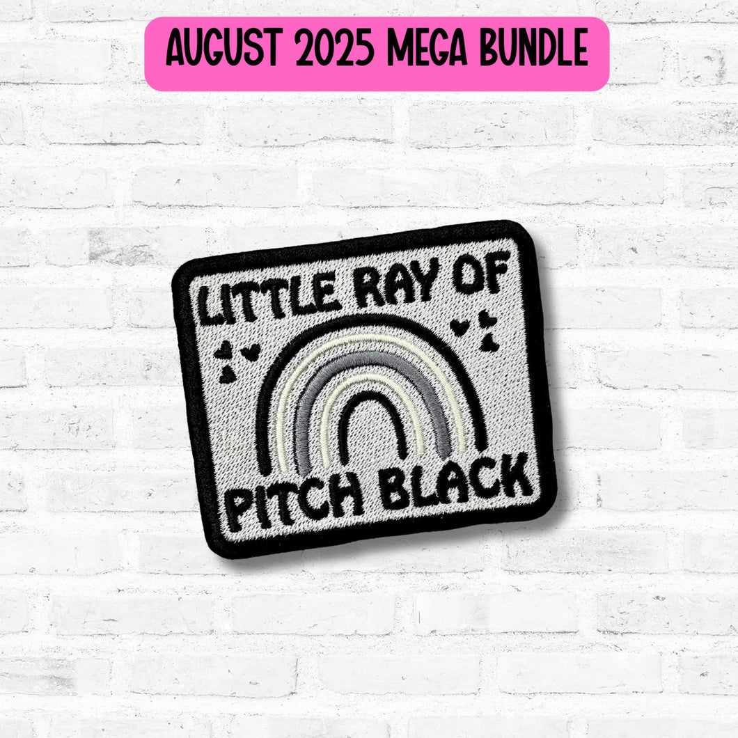 Little Ray Of Pitch Black patch (2 sizes included) machine embroidery design DIGITAL DOWNLOAD