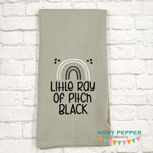 Little Ray Of Pitch Black machine embroidery design (4 sizes included) DIGITAL DOWNLOAD