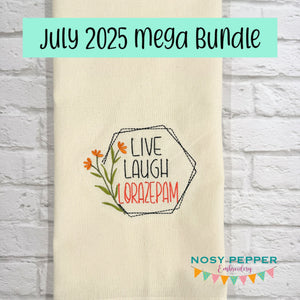 Live Laugh Lorazepam machine embroidery design (5 sizes included) DIGITAL DOWNLOAD