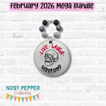 Load image into Gallery viewer, Live Laugh Lobotomy applique bag tag/ornament/bookmark —FEB 25 MB—machine embroidery design DIGITAL DOWNLOAD