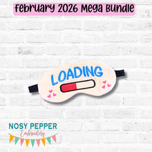 Load image into Gallery viewer, Loading sleep mask machine embroidery design (2 sizes included) DIGITAL DOWNLOAD