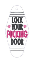 Load image into Gallery viewer, Lock Your F'ing Door keyfob machine embroidery design MARCH 26 MATURE BUNDLE DIGITAL DOWNLOAD