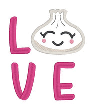 Load image into Gallery viewer, Love Dumpling applique machine embroidery design (4 sizes included) DIGITAL DOWNLOAD