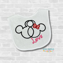 Load image into Gallery viewer, Love Mouse appliqué machine embroidery design (4 sizes included) DIGITAL DOWNLOAD