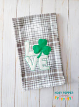 Load image into Gallery viewer, Love Shamrock raw edge applique machine embroidery design (5 sizes included) DIGITAL DOWNLOAD