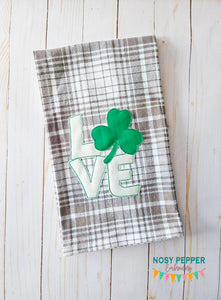 Love Shamrock raw edge applique machine embroidery design (5 sizes included) DIGITAL DOWNLOAD
