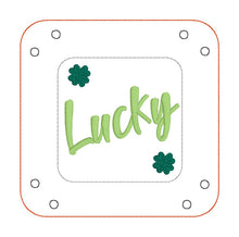 Load image into Gallery viewer, Lucky ITH tray and wipe set machine embroidery design (includes 2 sizes of trays and wipes) DIGITAL DOWNLOAD