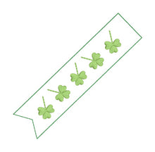 Load image into Gallery viewer, Lucky Clover key fob set machine embroidery file (3 sizes, single and multi files included) DIGITAL DOWNLOAD