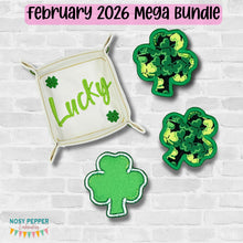 Load image into Gallery viewer, Lucky ITH tray and wipe set machine embroidery design (includes 2 sizes of trays and wipes) DIGITAL DOWNLOAD