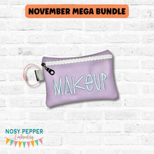 Load image into Gallery viewer, Makeup ITH Bag (4 sizes available) machine embroidery design DIGITAL DOWNLOAD