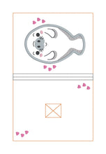 Load image into Gallery viewer, Manatee applique notebook cover 2 sizes available machine embroidery design DIGITAL DOWNLOAD