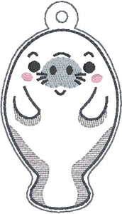 Manatee set machine embroidery file 2024 SKILL BUILDER BUNDLE (bookmark/bag tag/ornament, snaptab and eyelet fob included with single and multi files) DIGITAL DOWNLOAD
