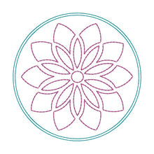 Load image into Gallery viewer, Mandala envelope style mug rug machine embroidery design (5 sizes included) DIGITAL DOWNLOAD