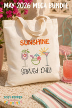 Load image into Gallery viewer, Sunshine Served Daily applique machine embroidery design (4 sizes included) DIGITAL DOWNLOAD