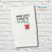 Load image into Gallery viewer, Maybe Coffee applique machine embroidery design (4 sizes included) DIGITAL DOWNLOAD