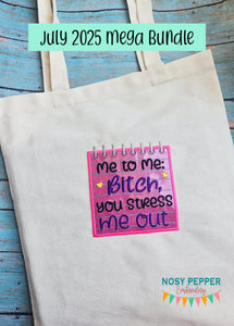 Me To Me applique machine embroidery design (4 sizes included) DIGITAL DOWNLOAD