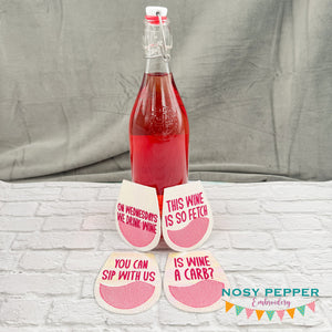 Mean Girls coaster set machine embroidery design (4 designs included) DIGITAL DOWNLOAD