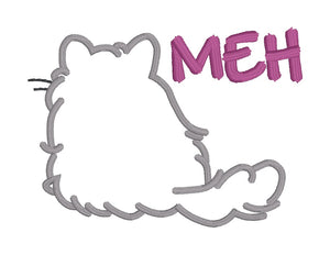 Meh Cat machine embroidery design (5 sizes included) DIGITAL DOWNLOAD