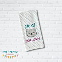 Load image into Gallery viewer, Meow You Doin applique machine embroidery design (4 sizes included) DIGITAL DOWNLOAD