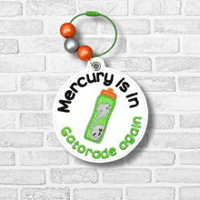 Load image into Gallery viewer, Mercury bag tag machine embroidery design DIGITAL DOWNLOAD
