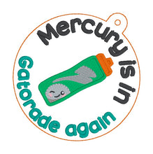 Load image into Gallery viewer, Mercury bag tag machine embroidery design DIGITAL DOWNLOAD