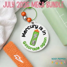 Load image into Gallery viewer, Mercury bag tag machine embroidery design DIGITAL DOWNLOAD
