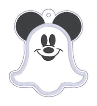 Load image into Gallery viewer, Mouse Ghost applique bag tag/bookmark/ornament machine embroidery design DIGITAL DOWNLOAD