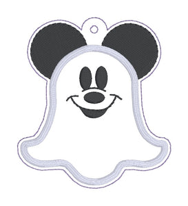 Mouse Ghost applique bag tag/bookmark/ornament machine embroidery design DIGITAL DOWNLOAD