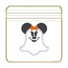 Load image into Gallery viewer, Mouse Girl Ghost Applique ITH Bag (5 sizes available) machine embroidery design DIGITAL DOWNLOAD