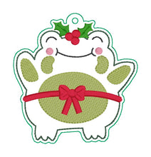 Load image into Gallery viewer, Mistle-Toad ornament/bag tag/bookmark machine embroidery design DIGITAL DOWNLOAD
