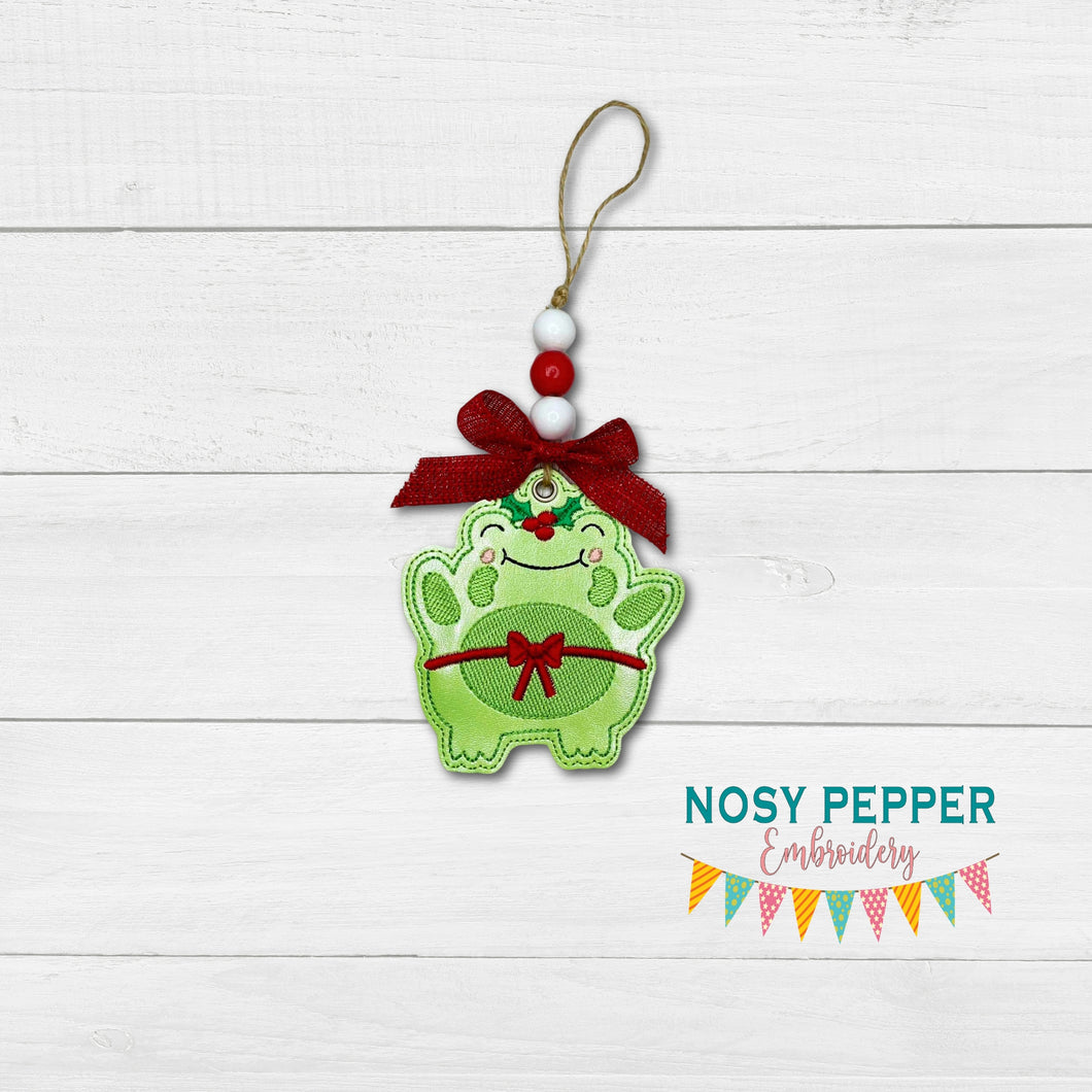 Mistle-Toad ornament/bag tag/bookmark machine embroidery design DIGITAL DOWNLOAD