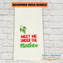 Load image into Gallery viewer, Under The Mistletoe machine embroidery design (4 sizes included) DIGITAL DOWNLOAD