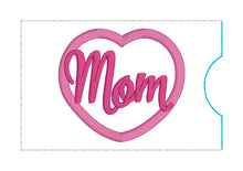 Load image into Gallery viewer, Mom/Mum applique Gift Card holder machine embroidery design DIGITAL DOWNLOAD